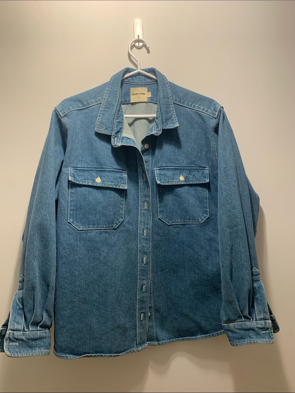 RUDY JUDE Chamois Shirt Pale Indigo Denim XL